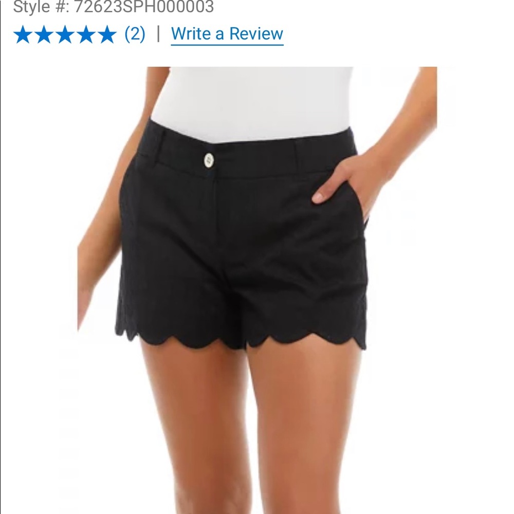 You’re looking at new black scalloped Crown & Ivy shorts with unattached tags.